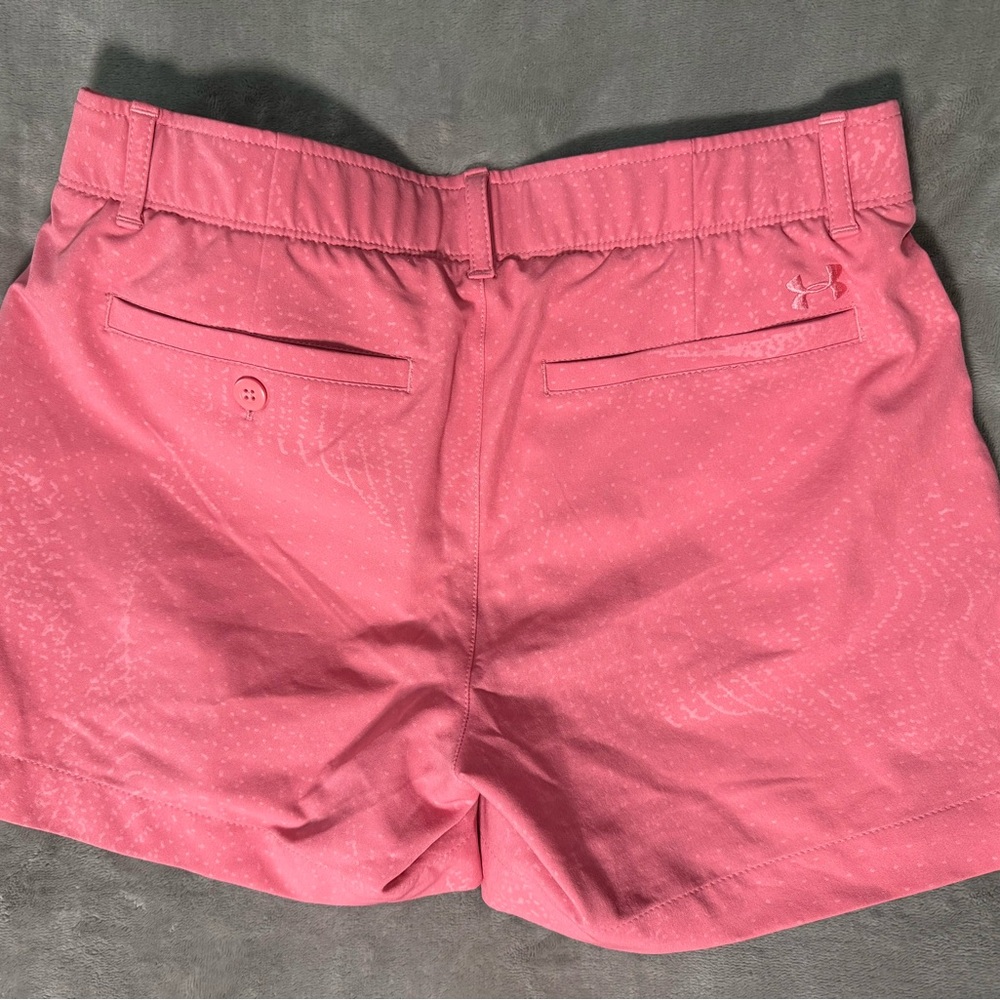 Under Armour Coral Pink Athletic Shorts with Back Welt Pockets